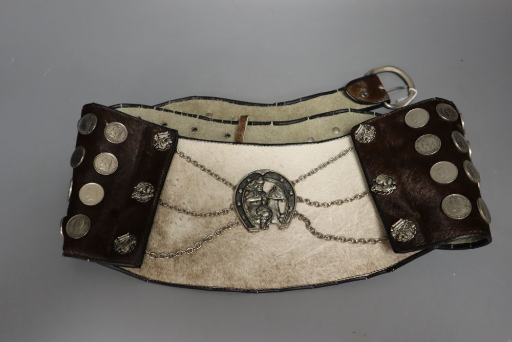 An Argentine horse-riders belt, ornamented with faux coins